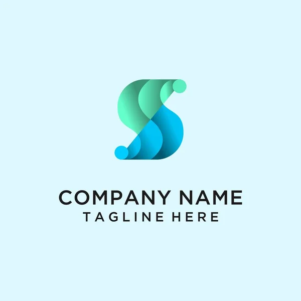 Letter Wave Shape Gradient Logo — Stock Vector