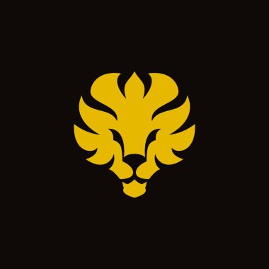 Düz aslan tasarımı soyut logo
