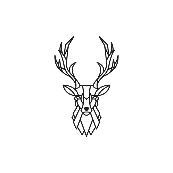 Mono Line Deer Abstract Illustration — 图库矢量图片