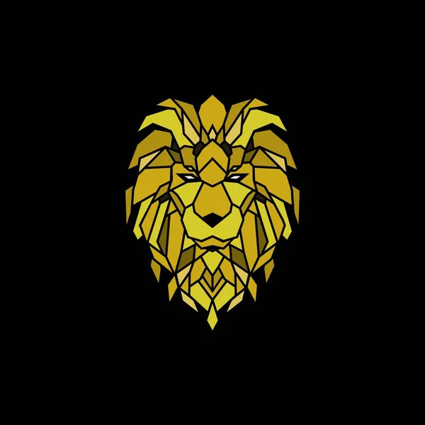 Sacred Geometry Golden Head Lion Logo — 스톡 벡터