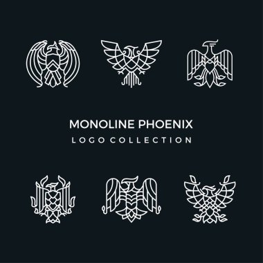 Mono line Phoenix logo koleksiyonu