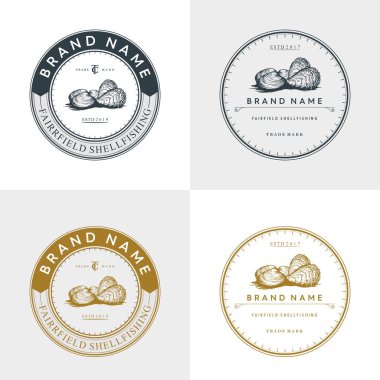 İstiridye ve kabuk rozeti logosu