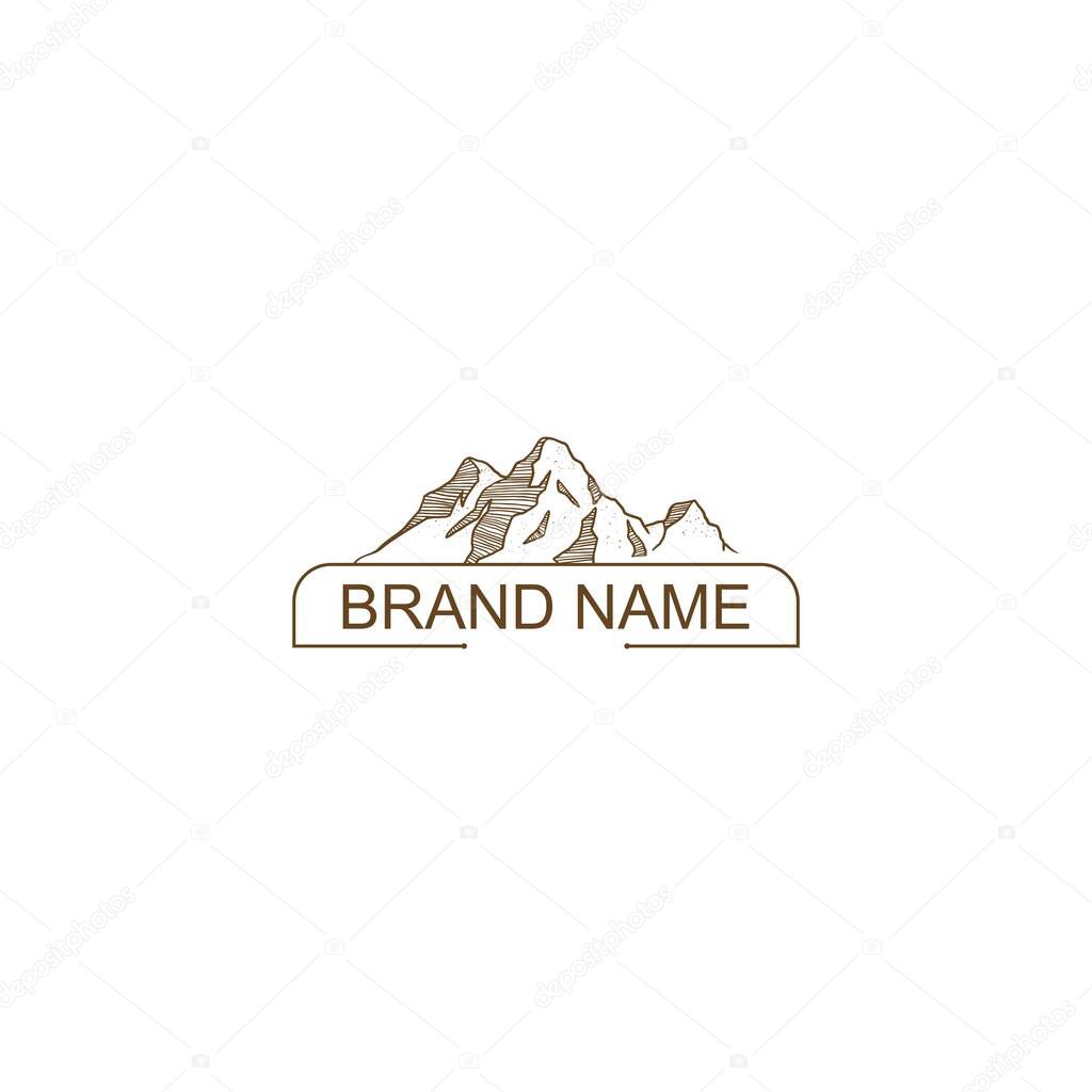 Mountain mono line abstract logo