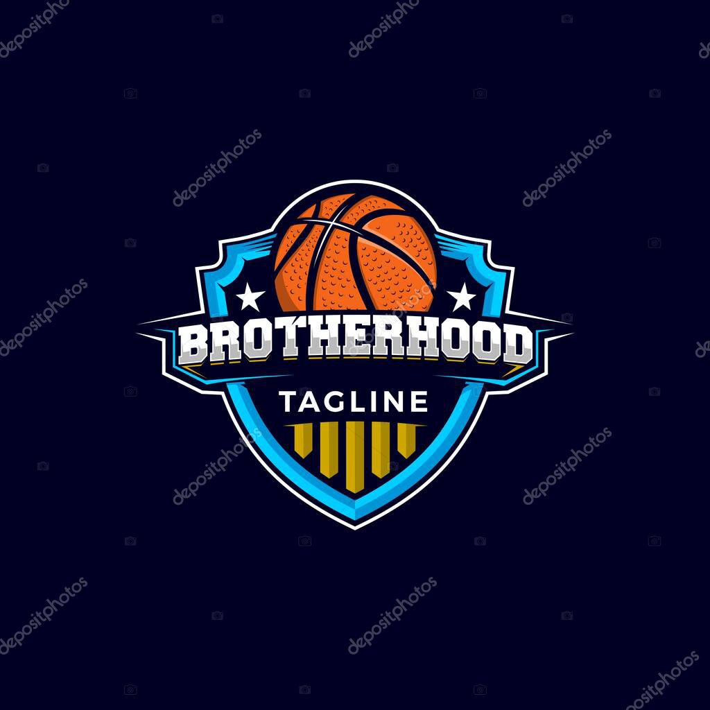 Strong basket ball mascot logo