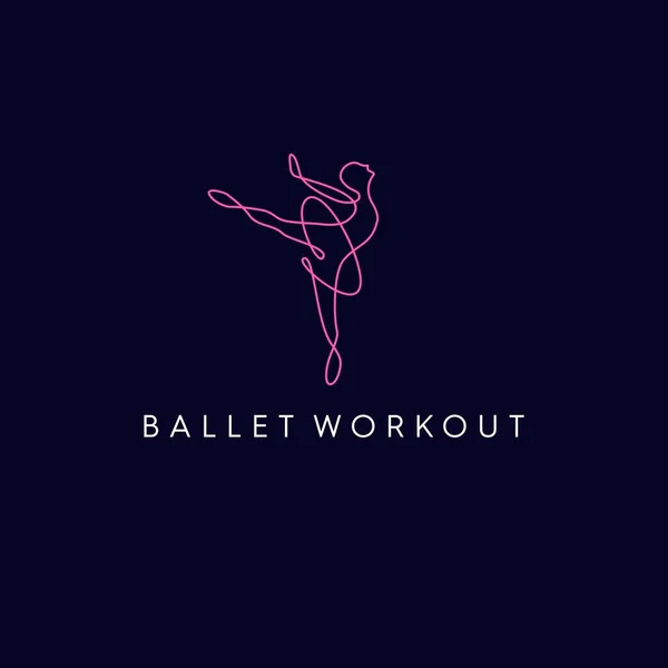 Logotipo Belleza Entrenamiento Ballet Mono Line — Vector de stock