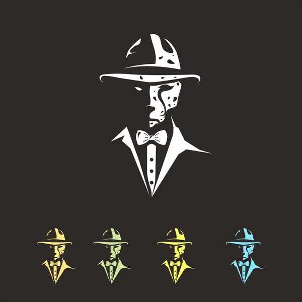Logo Ilustración Cabeza Guepardo Detective — Archivo Imágenes Vectoriales