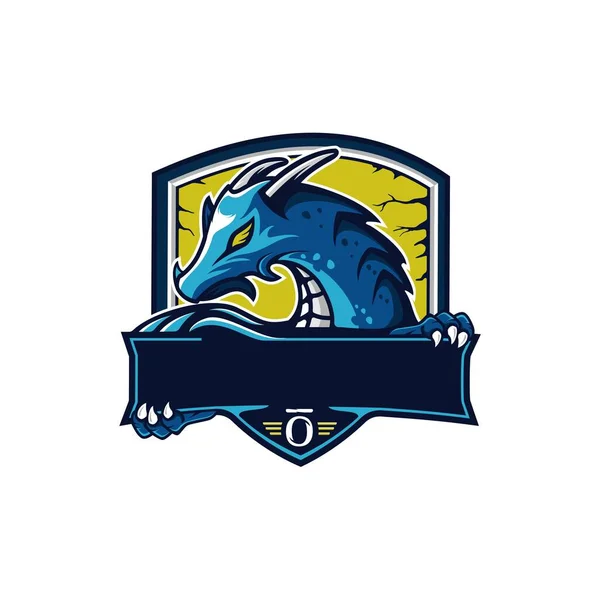 Dragão Mascote Ilustração Logotipo Esporte — Vetor de Stock