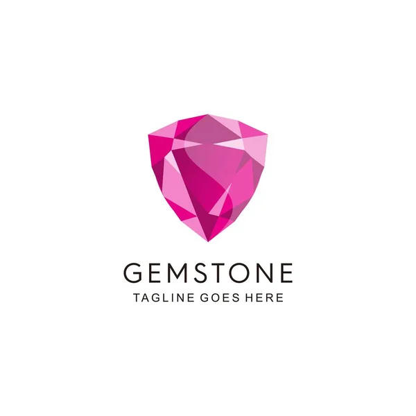 Piedra Rosa Gema Para Accesorios Logo — Vector de stock