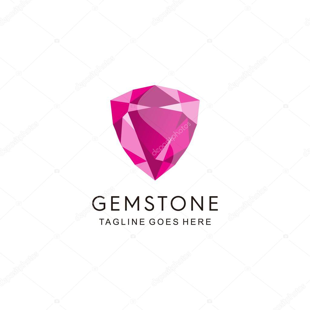 Pink Gem stone for accessories Logo