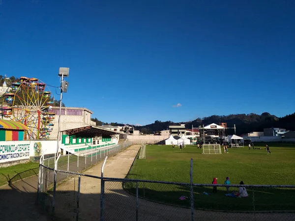 Panoramic View Training Ground Used Concert Stage Totally Sunny Day — Stock Photo, Image