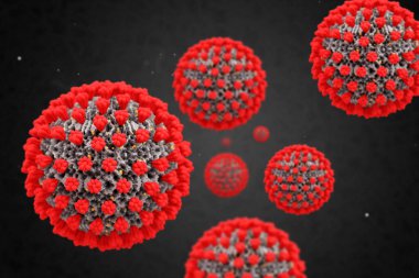 Bir grup korona virüs hücresi. Coronavirus hücreleri Coronavirus 2019-nCov romanı Coronavirus konseptinin 3 boyutlu çizimi. 