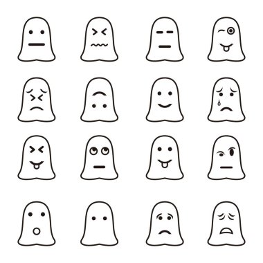 Çeşitli karakter simgelerini karala. Doodle tarzı el çizimi. Modern vektör illüstrasyonu