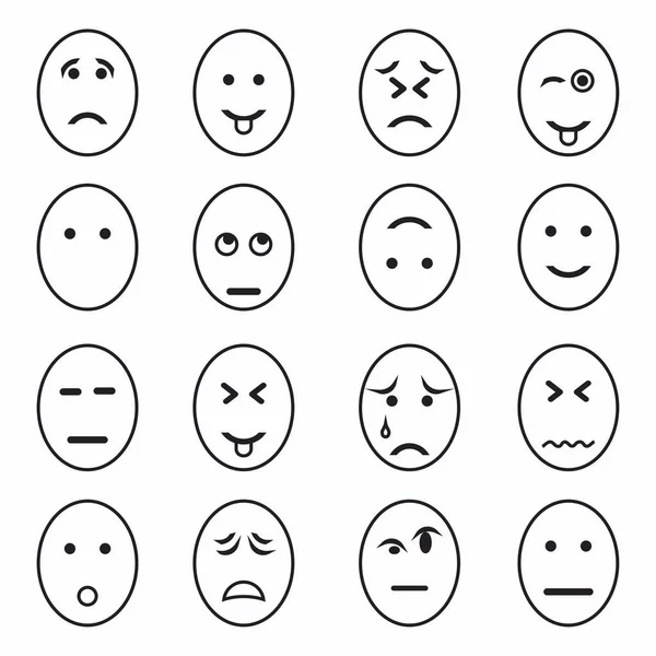 Verschiedene Charaktergesichtssymbole Enthält Symbole Wie Blinkendes Gesicht Zunge Persistent Gesicht — Stockvektor