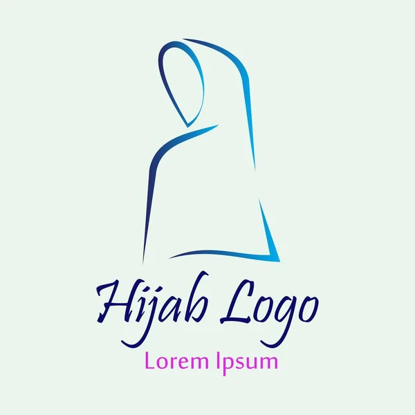 Plantilla Logotipo Hijab Azul Moda Femenina — Archivo Imágenes Vectoriales