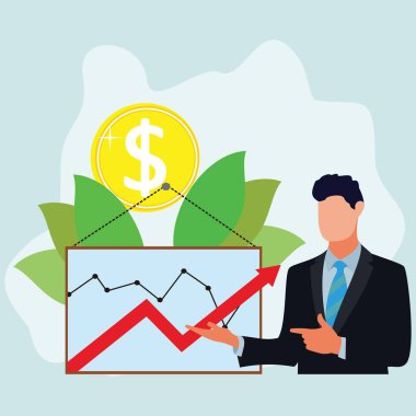 Çizim şeklinde bir eğrisi olan yaratıcı iş adamı