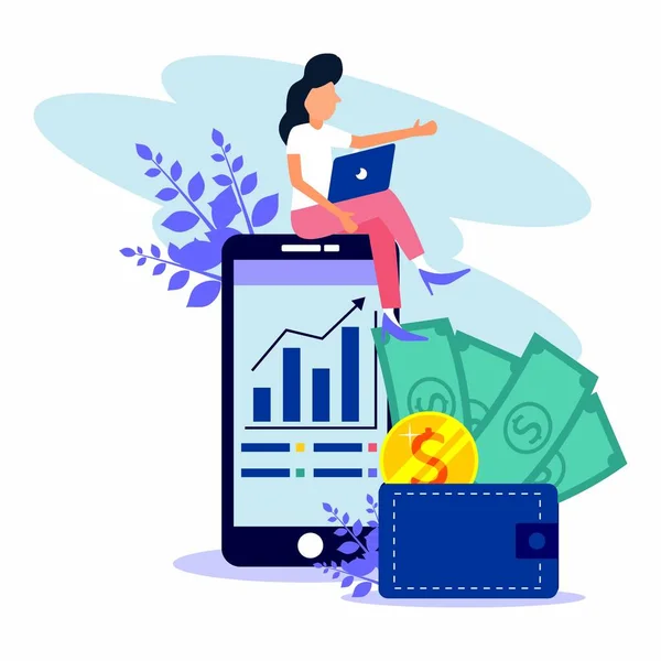 Finansal işlemler, nakit olmayan ödeme işlemleri. Posta terminalleri ve ödeme sistemleri, para birimi, madeni paralar, içinde para bulunan cüzdan, ödeme sistemi NFC - vektör, para transferi - vektör - vektör.