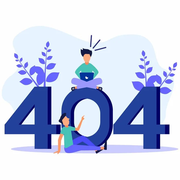 Ilustração Vetorial Conceito Negócio Erro 404 Desconectado Internet Indisponível Pessoas — Vetor de Stock