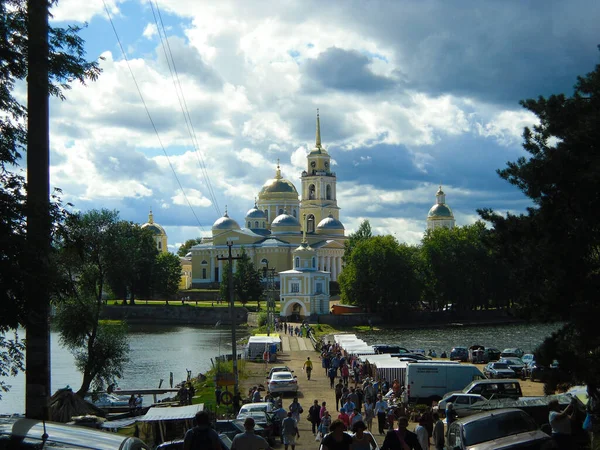 Kyrkan Parken Sjön Seliger Ryssland — Stockfoto