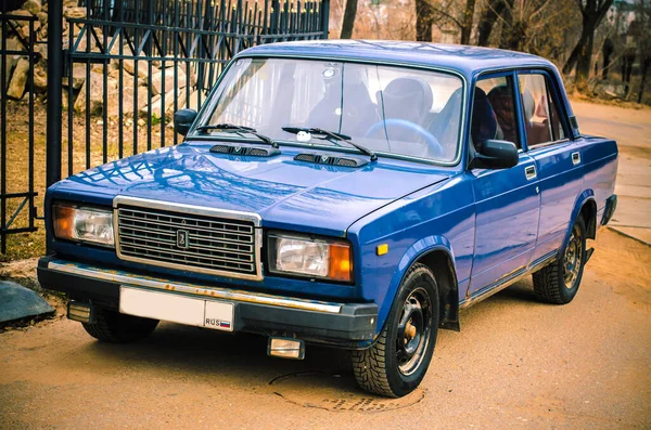 Vaz Lada Riva 2107 Blå Färg Stockbild