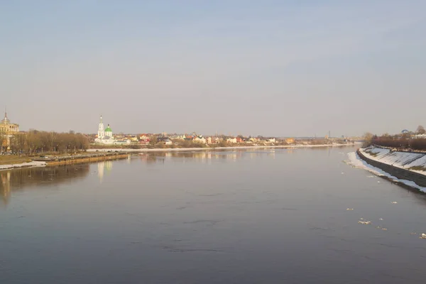Pohled Řeku Volhu Tveru Rusku — Stock fotografie