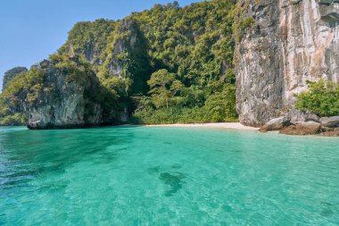 Hong Adası, Tayland, Krabi 'deki doğal ve ünlü eğlence merkezi..