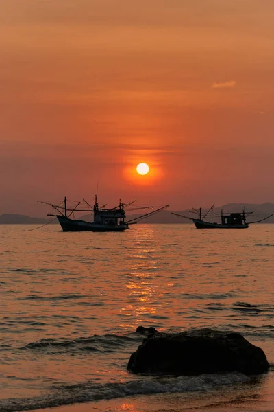 März 2020 Blick Auf Den Sonnenuntergang Khlong Muang Beach Der — Stockfoto