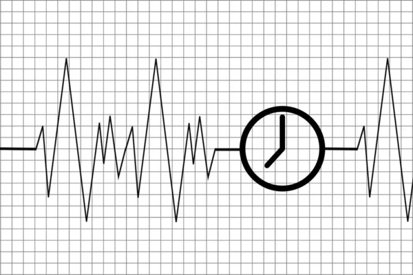 Pulse Time Heartbeat Time Time Hold Life Simple Illustration Concept Stock Picture