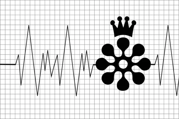 Pulse Coronavirus Cardiogram Covid Simple Art Illustration — Stock Photo, Image