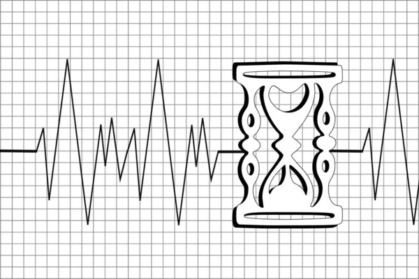 Pulso Tempo Cardiograma Tempo Ilustração Arte Simples — Fotografia de Stock
