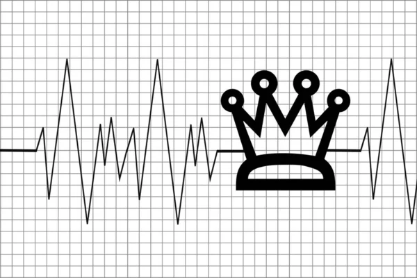 Pulse Corona Cardiogram Crown Simple Art Illustration Stock Image