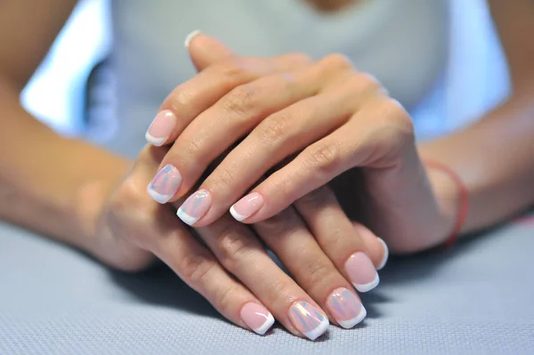 Mooie Vrouw Nagels Met Mooie Manicures — Stockfoto