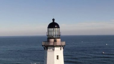 Montauk deniz feneri New York 'un havadan yakın çekimi.