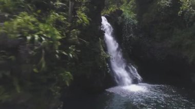 Maui Hawaii 'de şelale yağmuru. 