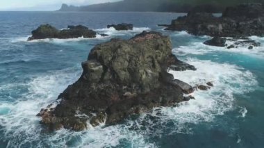 Hawaii uçurumları dalgalı suları 