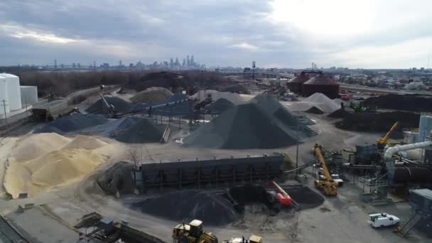 Aerial Industrial Area Philadelphia Pennsylvania — Stock Video