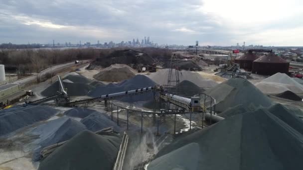 Aerial Industrial Area Philadelphia Pennsylvania — Stock Video