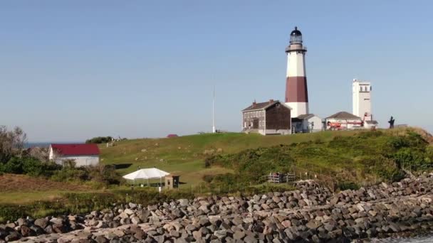 Montauk Deniz Feneri Anteni New York — Stok video