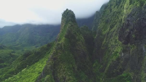 Aérea Montañas Oahu Hawaii — Vídeo de stock