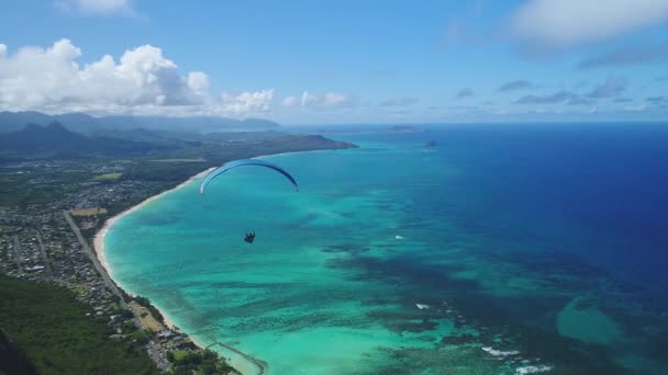 Κεραία Αλεξιπτωτιστή Στο Oahu Hawaii — Αρχείο Βίντεο