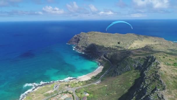 Antenne Van Parachuter Oahu Hawaii — Stockvideo