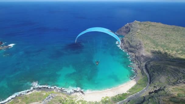 Antena Spadochroniarza Hawajach Oahu — Wideo stockowe