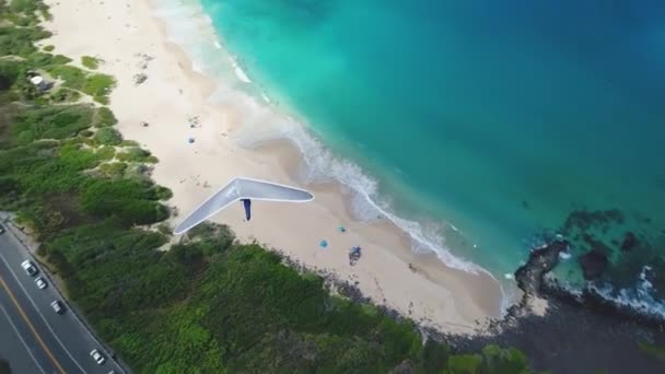 Antena Paraquedas Oahu Hawaii — Vídeo de Stock