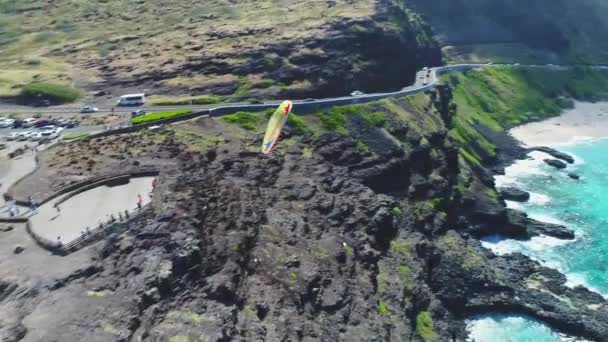 Κεραία Αλεξιπτωτιστή Στο Oahu Hawaii — Αρχείο Βίντεο