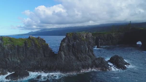 Antenne Van Rotsvorming Maui Hawaii — Stockvideo