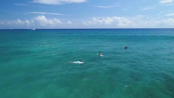 Oahu Hawaii Deki Sörfçülerin Havası — Stok video