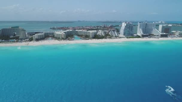 Aerial Zona Hotelera Cancun Mexico — 비디오