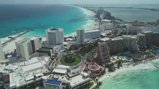 Aérea Zona Hotelera Cancun Mexico — Vídeos de Stock