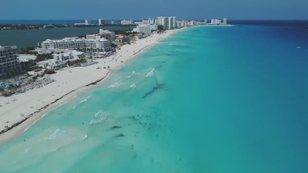 Κεραία Της Zona Hotelera Cancun Μεξικό — Αρχείο Βίντεο