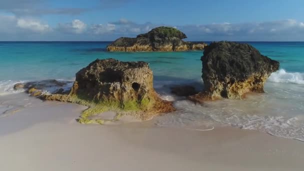 Bermuda Luchtfoto Strand Landschap — Stockvideo