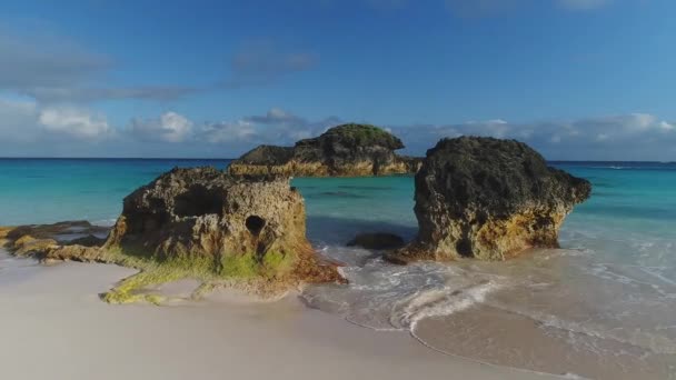 Bermuda Luchtfoto Strand Landschap — Stockvideo